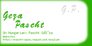 geza pascht business card